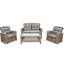 Mobilier d'extérieur - Ensemble modulaire 4 pièces toutes saisons avec coussins confortables Elegance: 4 tables basses en verre pour un look gracieux-1735658990