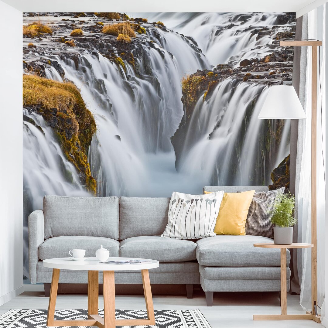 Strukturierte Fototapete Brúarfoss Waterfall in Iceland 1,92 m x 192 cm