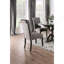 Ensemble de 2 chaises d'appoint classique classique noir / gris capitonné à boutons en lin massif-1068432979