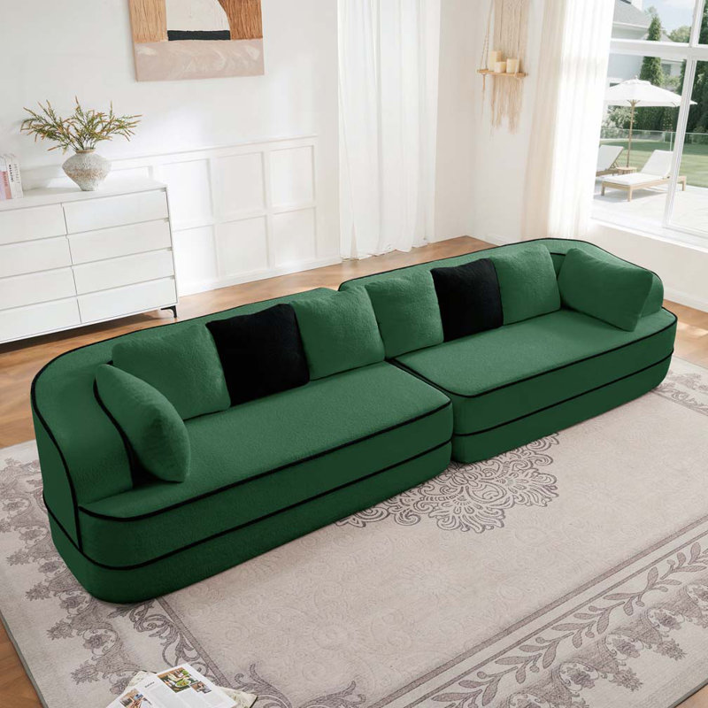Canapé modulaire à 4 places Teddy, Vert