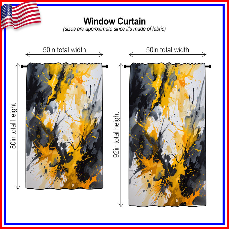 Rideaux abstraits, voilages et voilages abstraits - 1 panneau, Transparent, 50" x 80" - 1 Panel