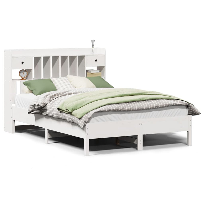 Samarinda Solid Wood Storage Bed, 110cm H x 228.5cm W x 166cm D, White