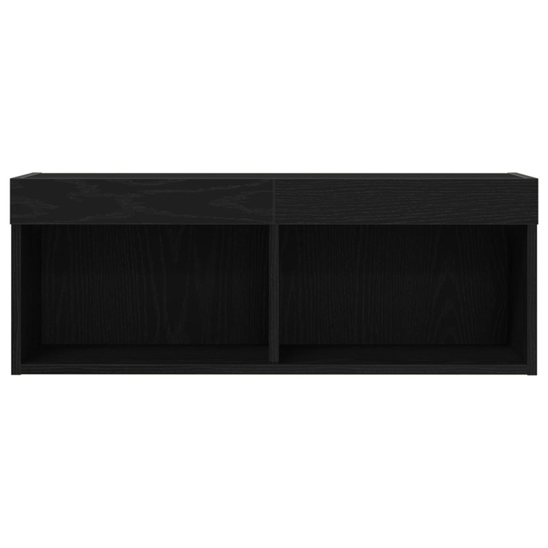 TV Cabinet Particle Board Medium Entertainment Centre, Black Oak