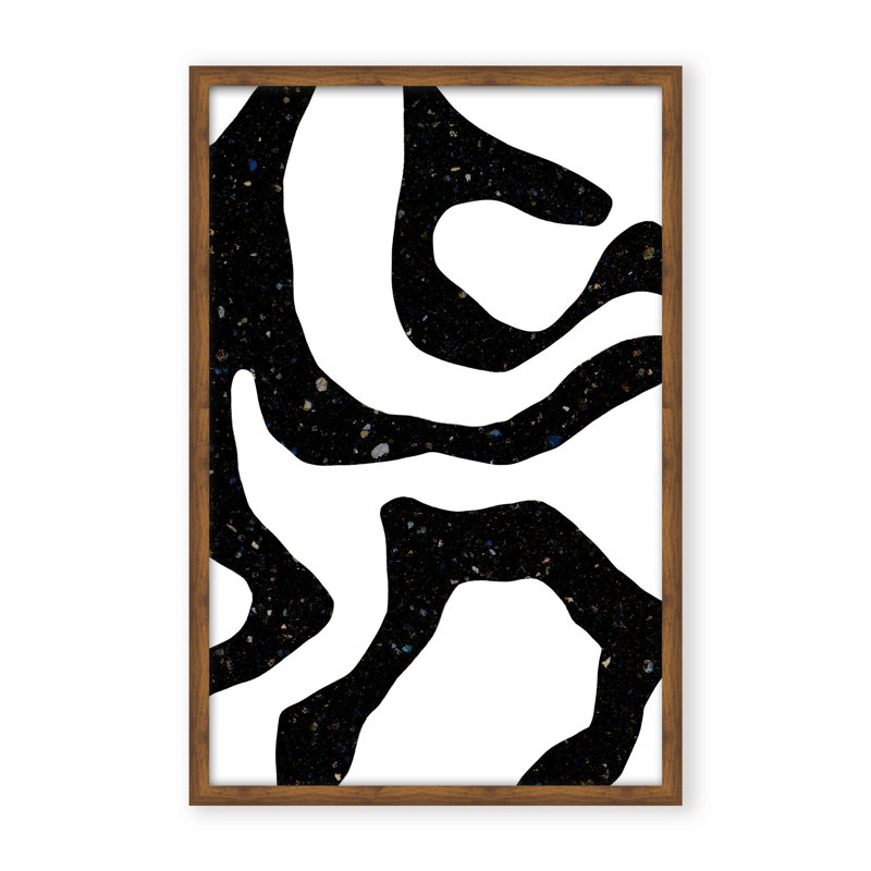 Abstract Black Gems by  - Picture Frame Painting on Paper, Black, 24" H x 16" W x 1.125" D, Framed Print