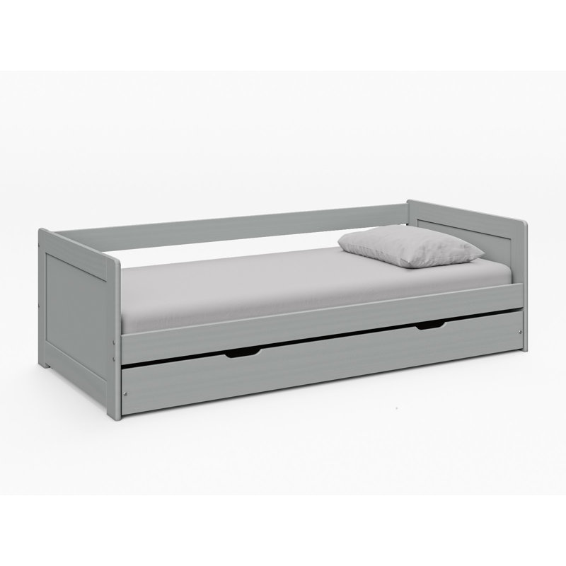Natalie Solid Wood Daybed with Trundle, Gray