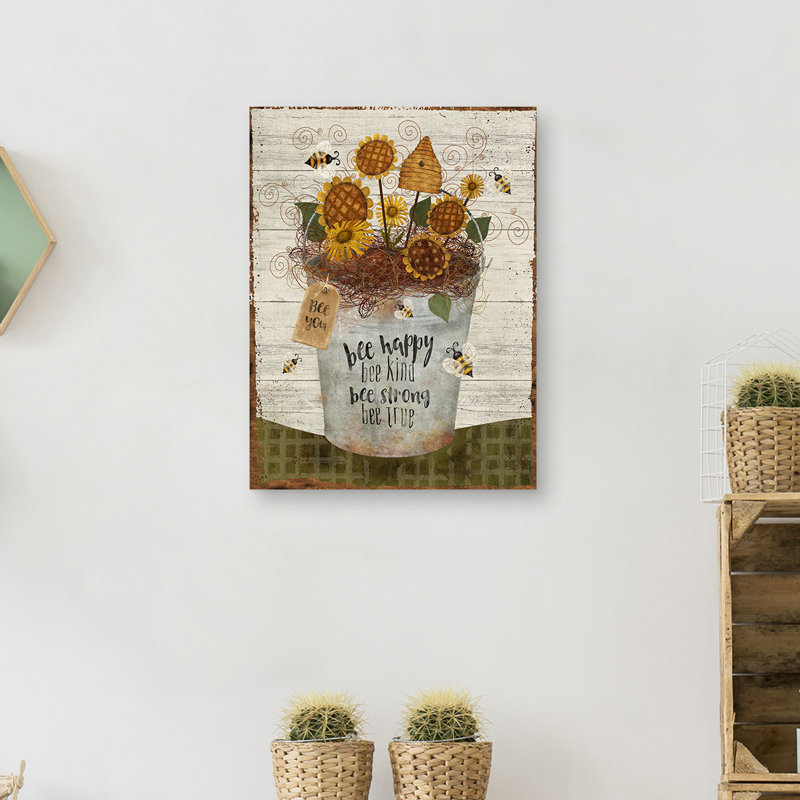 Reproduction d’art graphique sur toile tendue Bee Happy