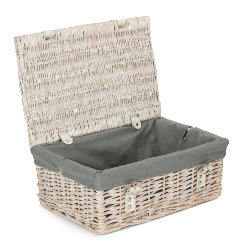 Bay Isle Home Wilow Decorative Basket, 15" x 36" x 26", White Wash/Grey, 1.4