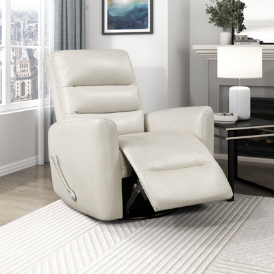 Wilner 35" Modern & Contemporary Glider Breathable Swivel Faux Leather Reclining Chair with 360° Swivel & Gentle Gliding by Ebern Designs