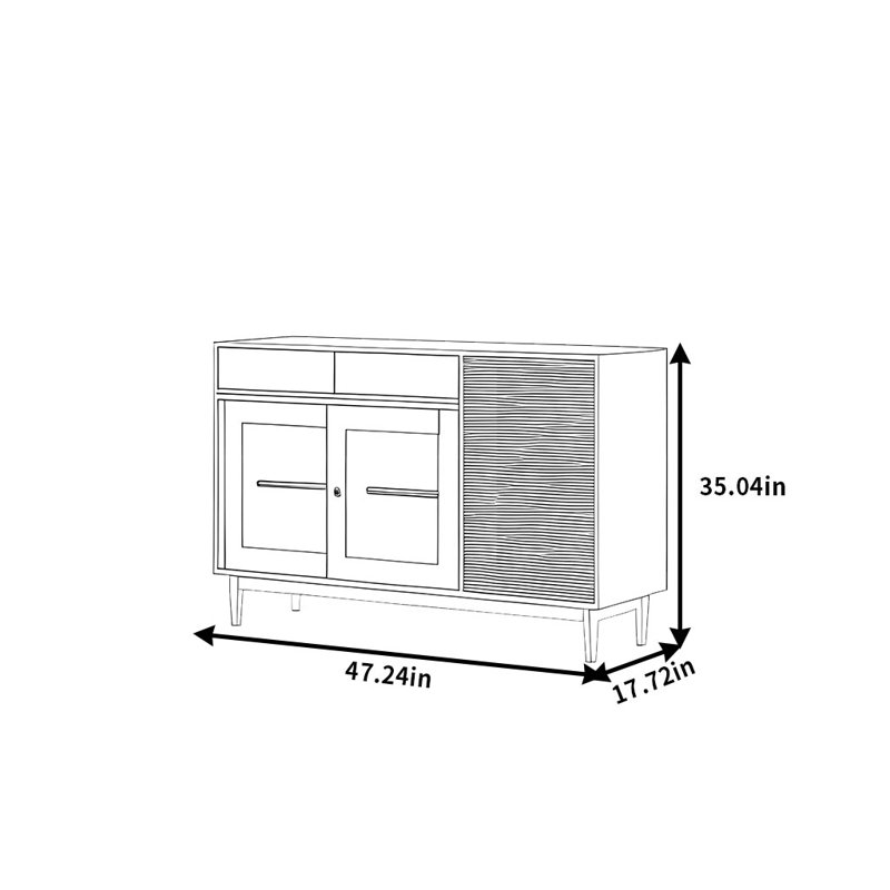 Buffet Classical Country, H 35,04 po x l 47,24 po x P 17,72 po