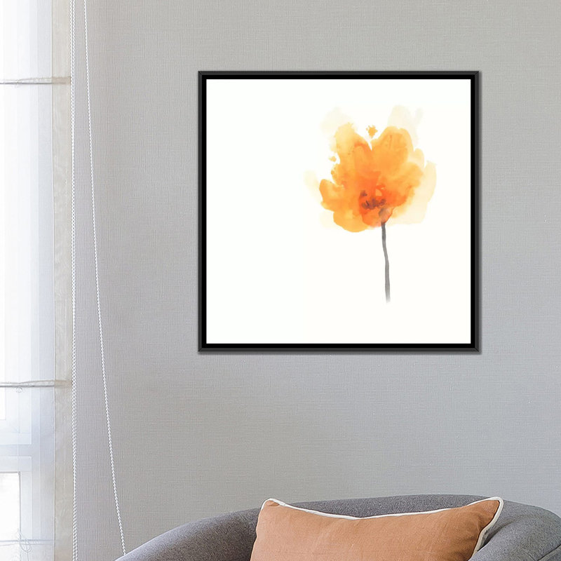 « expressif fleuris ix », impression sur toile, H 18 po x l 18 po x P 1,5 po, Toile avec cadre noir, Pas de tapis