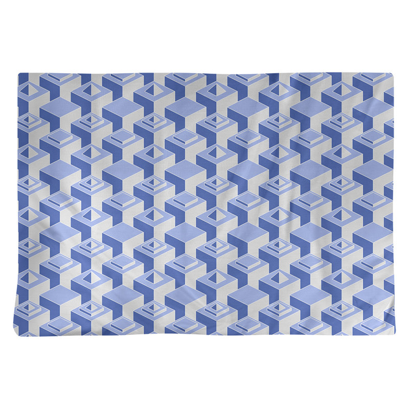 Napperon classique en coton 18 po Skyscraper, Bleu/blanc, polyester