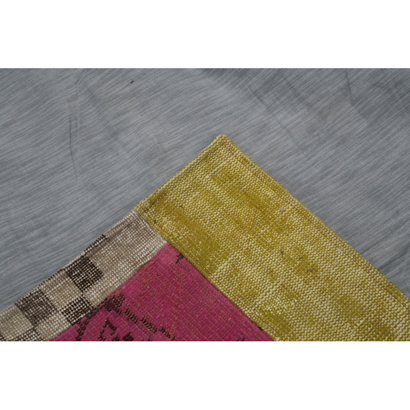 Wool Patchwork Distressed Area Rug 8x10