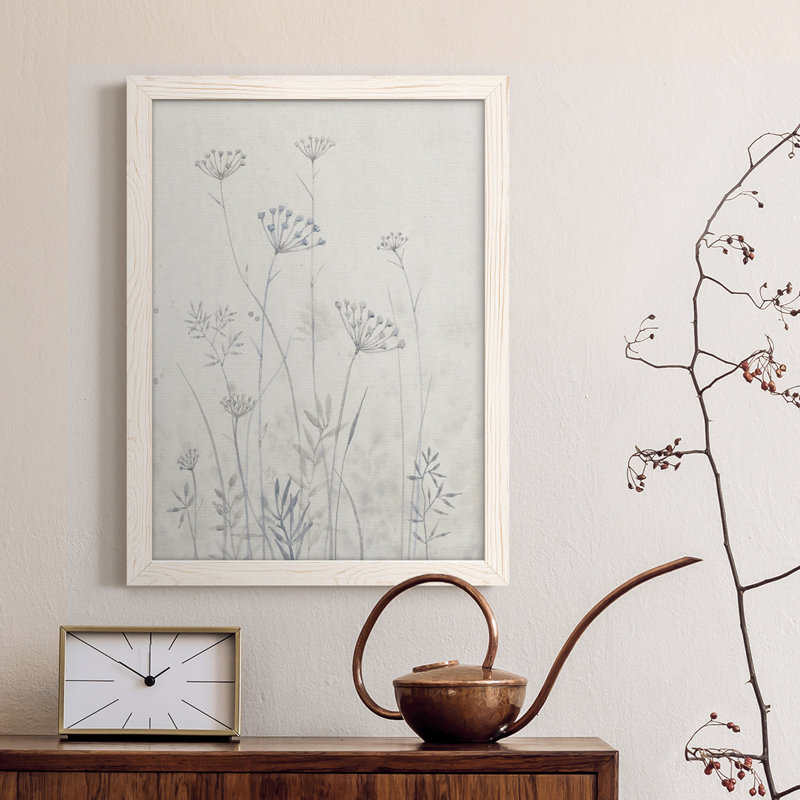 Neutre Queen Anne's Lace I, toile encadrée de qualité supérieure - prête à être accrochée, H 23 po x l 32 po x P 1 po, Blanc