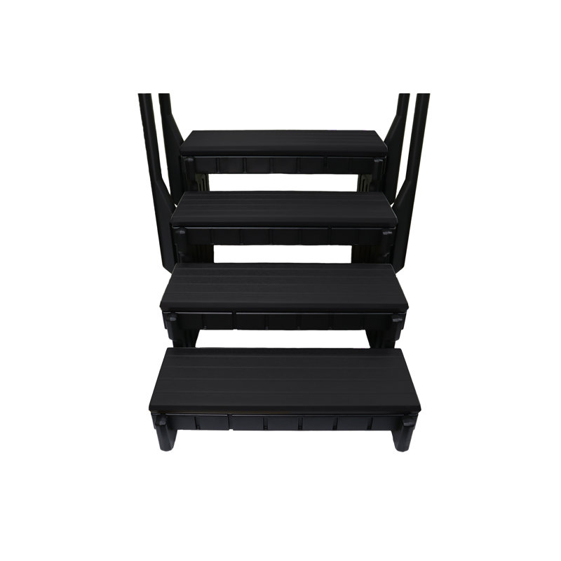 Confer 36 Inch Black Plastic 4-Step Spa Ladder with Handrails