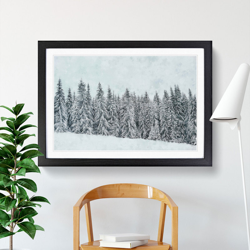 Points Of The Trees - Single Picture Frame Painting on MDF, Black Framed, 33cm H x 45cm W x 2cm D