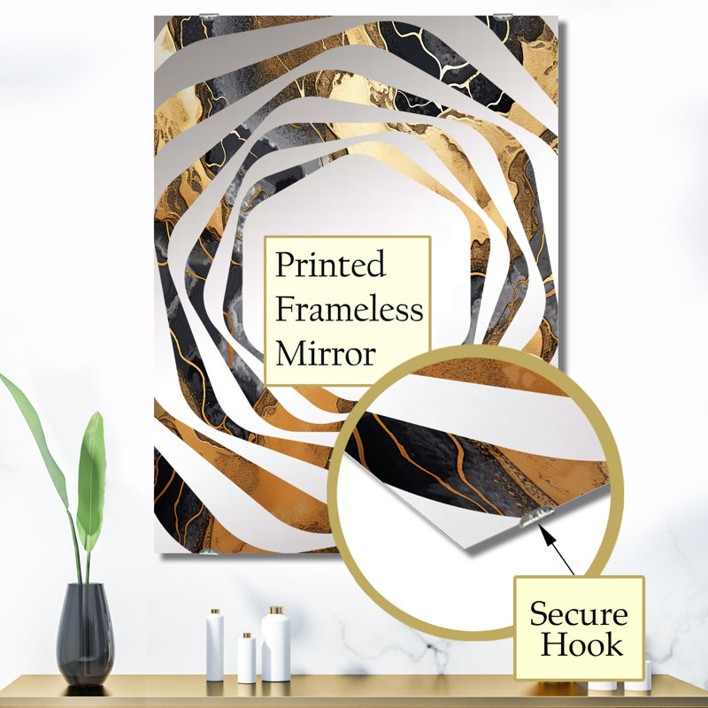 Zavarce - Miroir abstrait fractal mural MIR137712, 40 po x 30 po