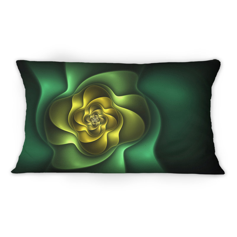Coussin décoratif imprimé numérique jaune et vert