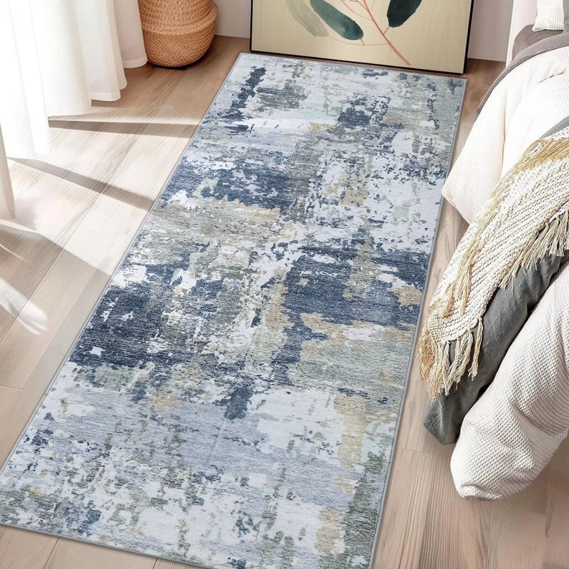 Tapis abstraits lavables pour le salon, Tapis de couloir 2 pi x 6 pi