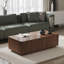 Table basse rectangulaire de 47,2 × 23,6 × 14,2 cm avec 2 tiroirs de rangement, texture ondulée, pour salon