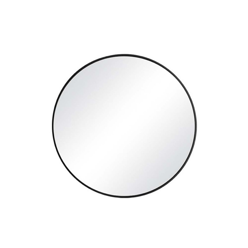 Baum Nordic Round Bathroom Framed Mirror Wall Hanging, Black, 60cm H x 60cm W x 2.8cm D