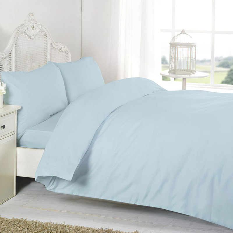 100% Egyptian-Quality Cotton 200 Thread Count Extra Deep Fitted Sheet, Aqua, Double (4'6)