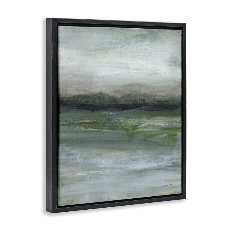 Art mural abstrait sur toile flottante par Haley Knighten, H 31 po x l 25 po, Cadre flottant noir de jais