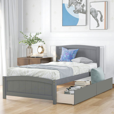 Lit plateforme simple avec deux tiroirs