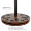 Support à tringle rotatif 24 pièces Walnut