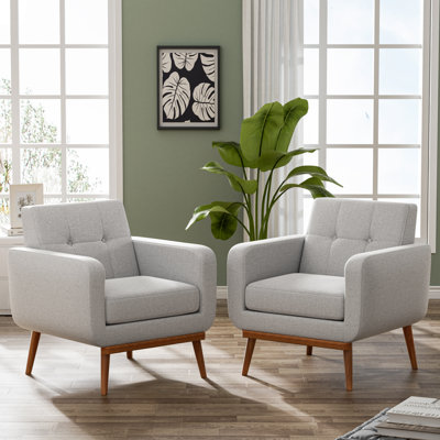 Donka Solid Wood Upholstered Armchairs
