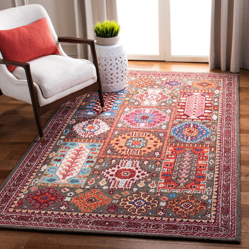 Spacek Hand Tufted Wool Rug, Rectangle 5' x 8'