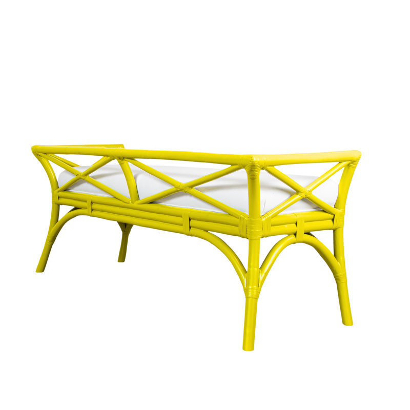 Wicker Bench, Sunflower Yellow