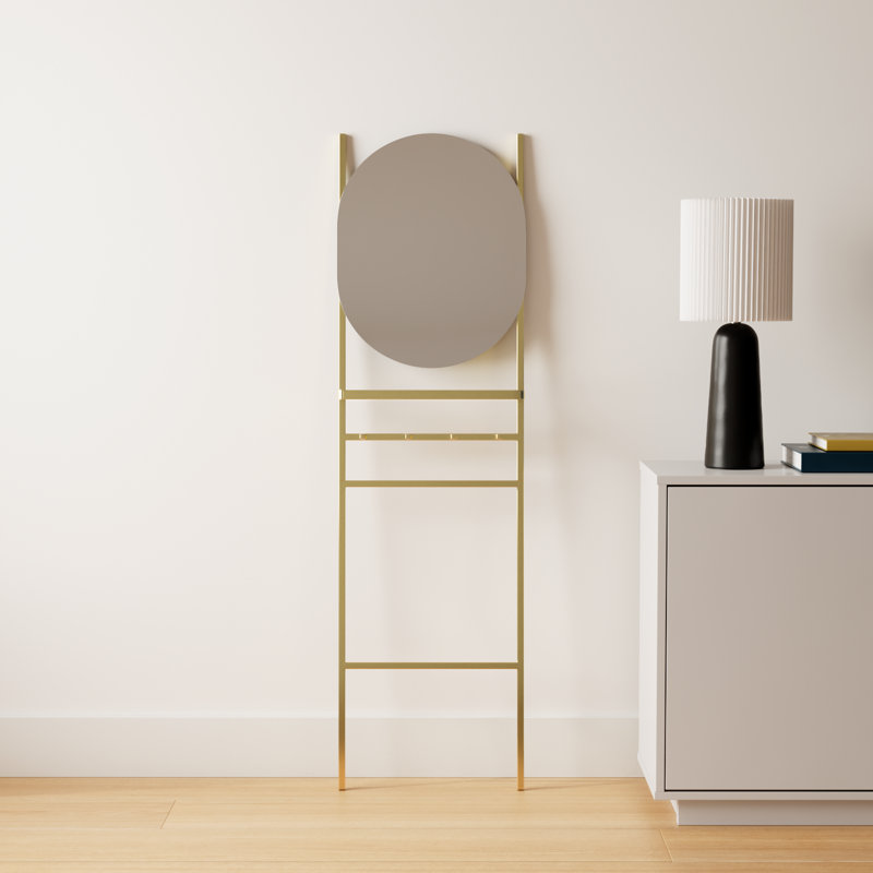 Vesey Metal Flat Floor Mirror, Gold