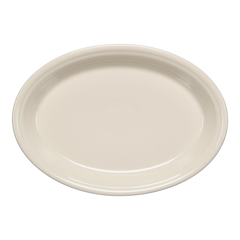 Plat de service ovale Fiesta Serveware,  H 1,25 po x l 6,75 po x L 9,63 po, Lin lin
