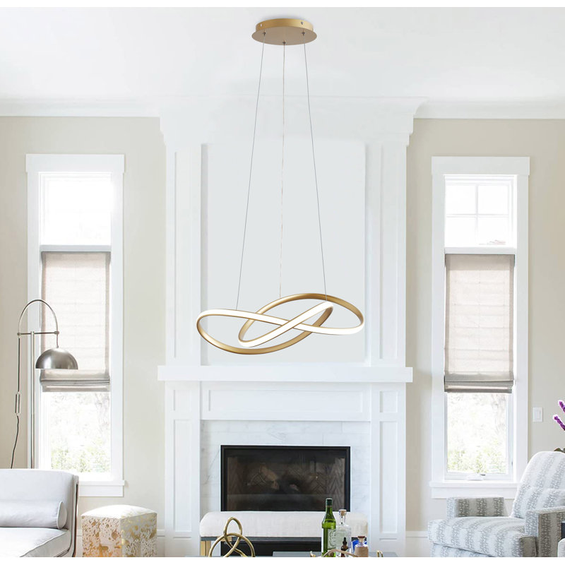 Anaida 1 - Light Unique / Statement LED Energy Saving Modern Linear Dimmable LED Pendant, Golden