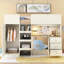 Lit mezzanine en bois avec garde-robe intégré, bureau, tablettes de rangement et tiroirs-1426738698