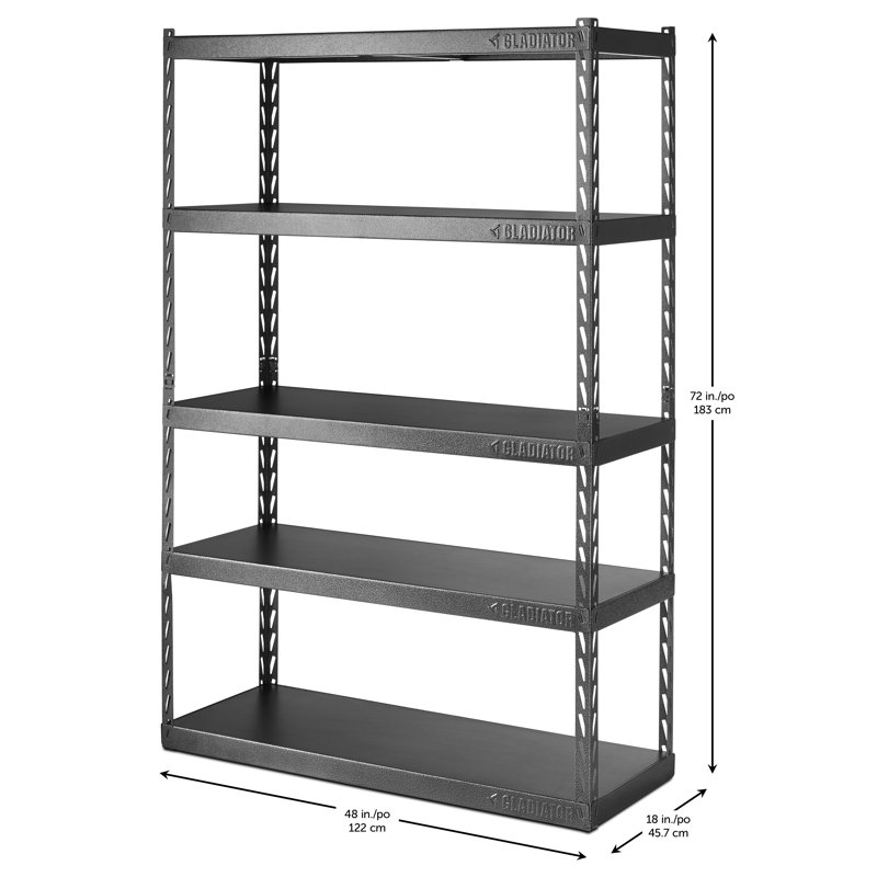 48" Wide EZ Connect Rack With Five Deep Shelves, 72" H x 48" W x 18" D