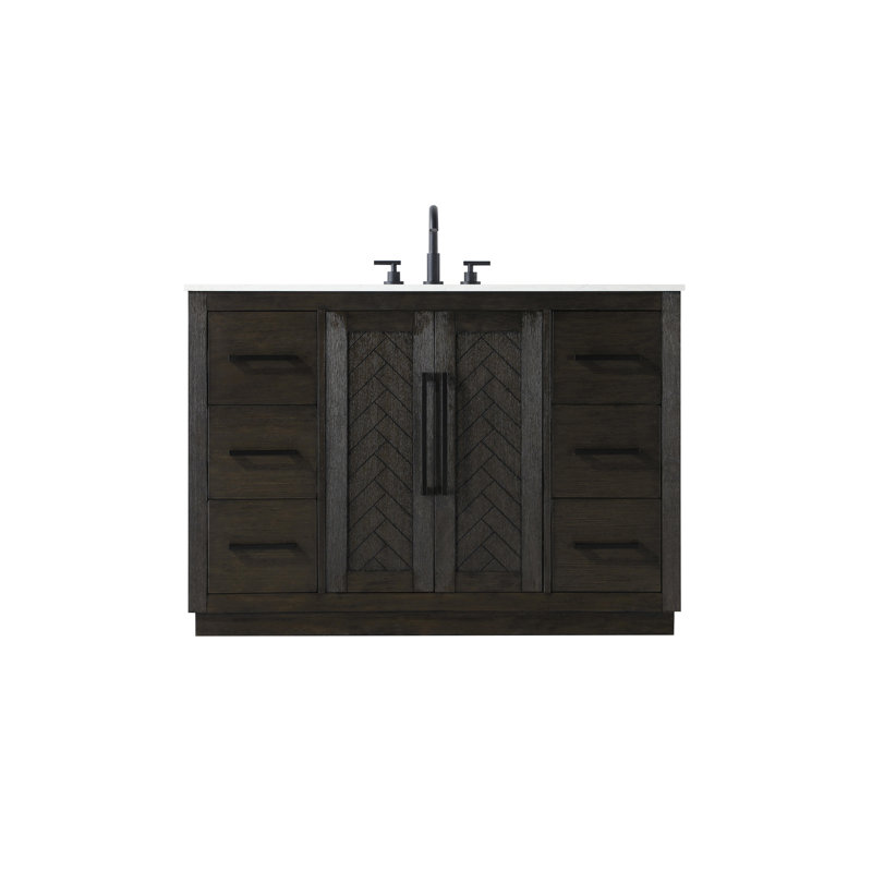 48 inch Single Bathroom Vanity, Chocolate Oak