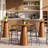 39.37" H Round Solid Wood Bar Table, Counter Height Pub Table for Home Bar, Kitchen