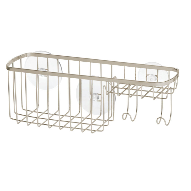 Panier de douche avec porte-savon et crochets iDesign - Collection Gia - Satin