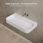 Lavabo de salle de bain mural cannelé à surface solide 35 "x 18" Monblari blanc mat-131976938-131976942