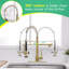 Robinet de cuisine commercial avec pulvérisateur rétractable, robinet avec plaque de pont, robinet d'évier de cuisine à poignée simple