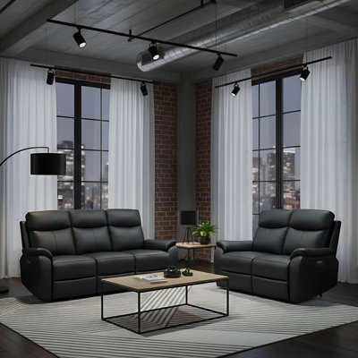 Windsor Powerglide 3 + 2 Real Leather Power Recliner Sofa Set