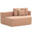 Chaises d'appoint douillettes douillettes, tissu brun doux, salon moderne pour la maison