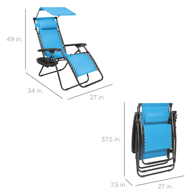 Alahia Folding Recliner Chair, Blue