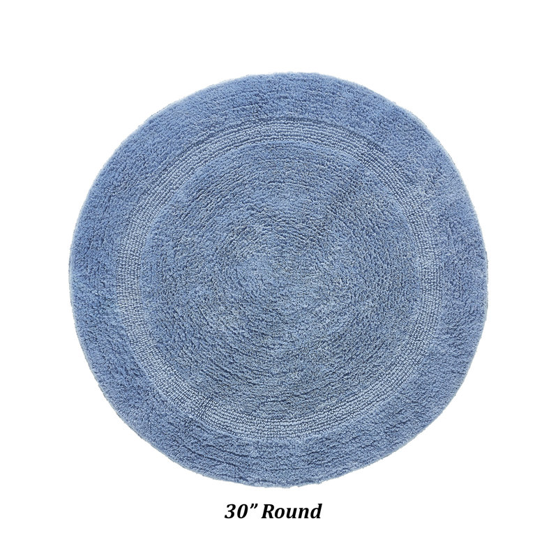 Deidre 100% Cotton Tufted Round Bath Rug, Machine Washable Reversible Super Absorbent 30" Round Oeko-Tex Certified Bathroom Rugs