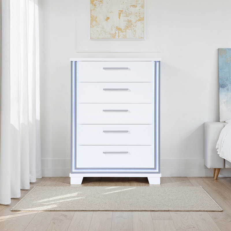 Commode 5 tiroirs avec lumières