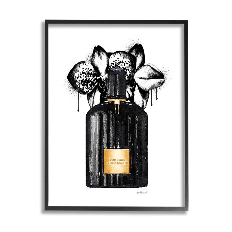 «Glam Perfume Urban Drip», estampe numérique par Amanda Greenwood, H 30 po x l 24 po x P 1,5 po, Giclée encadrée noir minuit