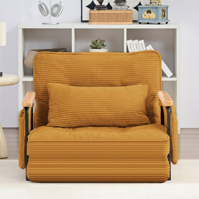 6-Position Adjustable Multi-Functional Recliner Sofa Bed - Ergonomic Chaise Lounge With Side Pockets And Tufted Craft - 180° Flat To 90° Upright - Compact 26.4" To 52.4" Dimensions For Living Room, Bedroom, Or Office