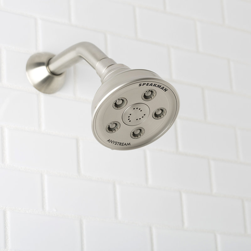 Caspian Multi Function Adjustable Shower Head, Brushed Nickel