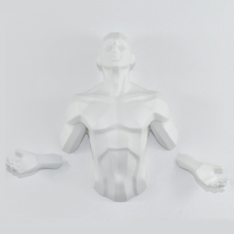 Adam & Friends Home Decor Emerging Man Sculpture | 1-Piece, White